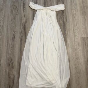 SHEIN White Off-Shoulder Wedding Dress